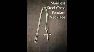 Men's Stainless Steel Nail Cross Pendant Necklace with 24 Inch Chain