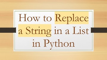 How to Replace a String in a List in Python