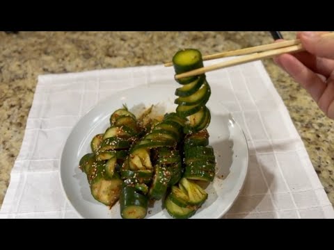 Korean Cucumber Salad, Огурцы по Корейски #ASMR
