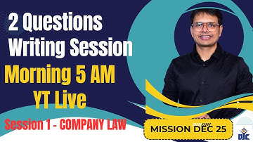 Morning 5 AM Session | Company Law & Practice | CS Executive Group 1 | YT Live | Best CS Class