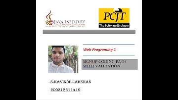 Web Project Task 02 | 1st Year | Java Institute | User Sign Up Path with Validation