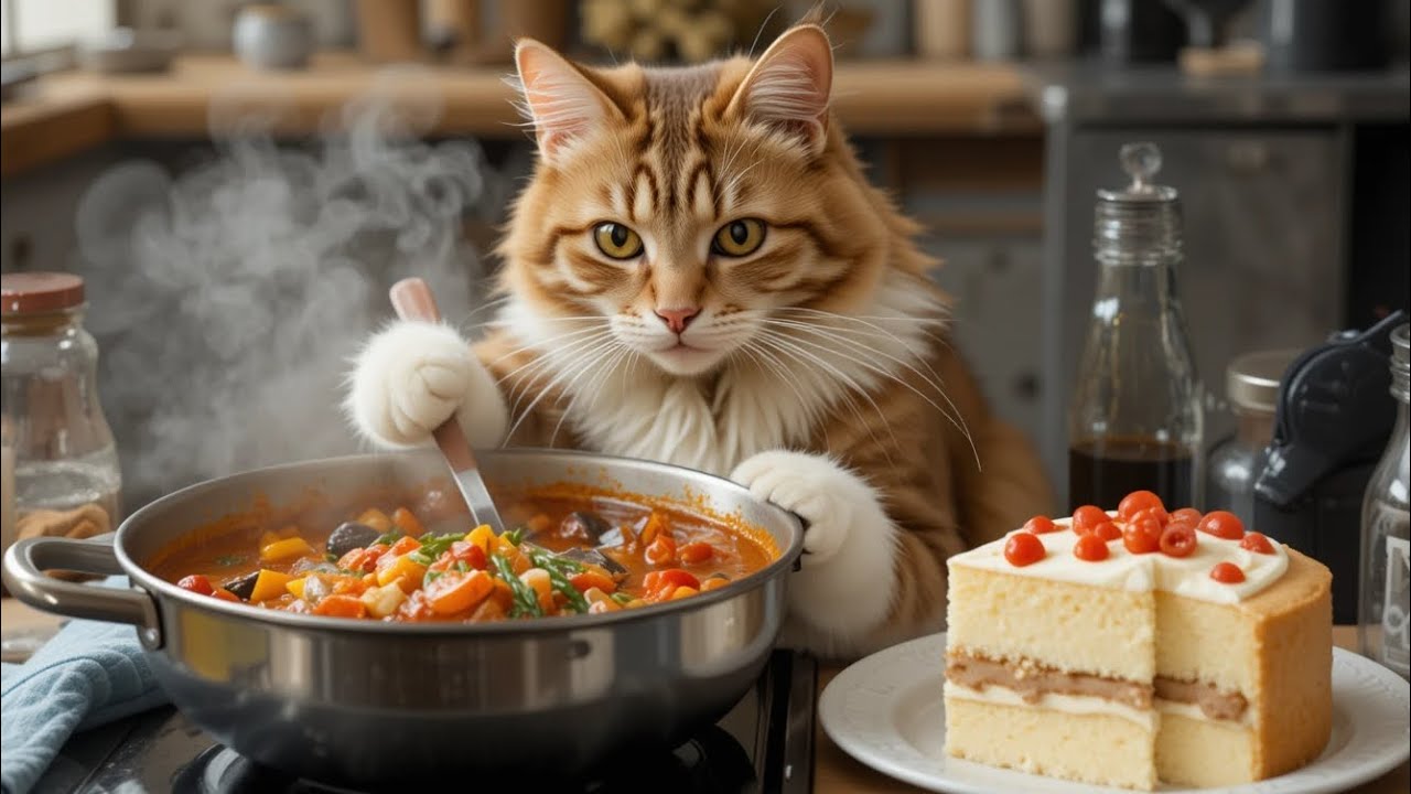 Paws & Pans: Cats Cooking in the Kitchen! || #cartoon #cat # ...