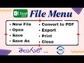 File Menu in MS Excel