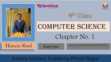 9th Class Computer Science Exercise Factorial Presented by Flow Chart