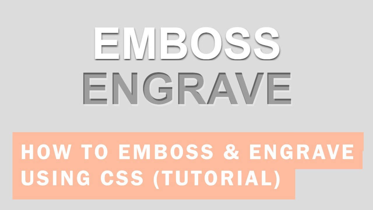 CSS Text Emboss and Engraved Effect Tutorial (STEP BY STEP) - YouTube