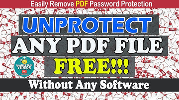 Unlock PDF file Without any software | PDF password remover | Amazing tech videos