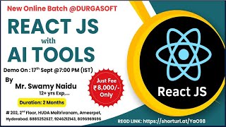 REACT JS with AI TOOLS Online Training @ DURGASOFT