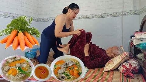 Bà lão 101 tuổi ăn sáng Hủ Tiếu Mì Sườn Non củ cà rốt | Ngon miệng Bà ăn hết tô