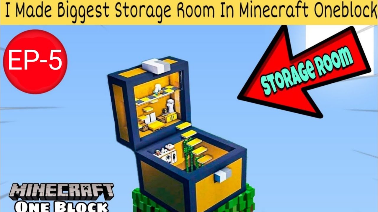 I MADE BIGGEST STORAGE ROOM IN MINECRAFT ONEBLOCK minecraft YouTube