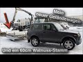 XXL Walnuss-Stamm holen/ Erster Extrem Test mit LADA 4x4!