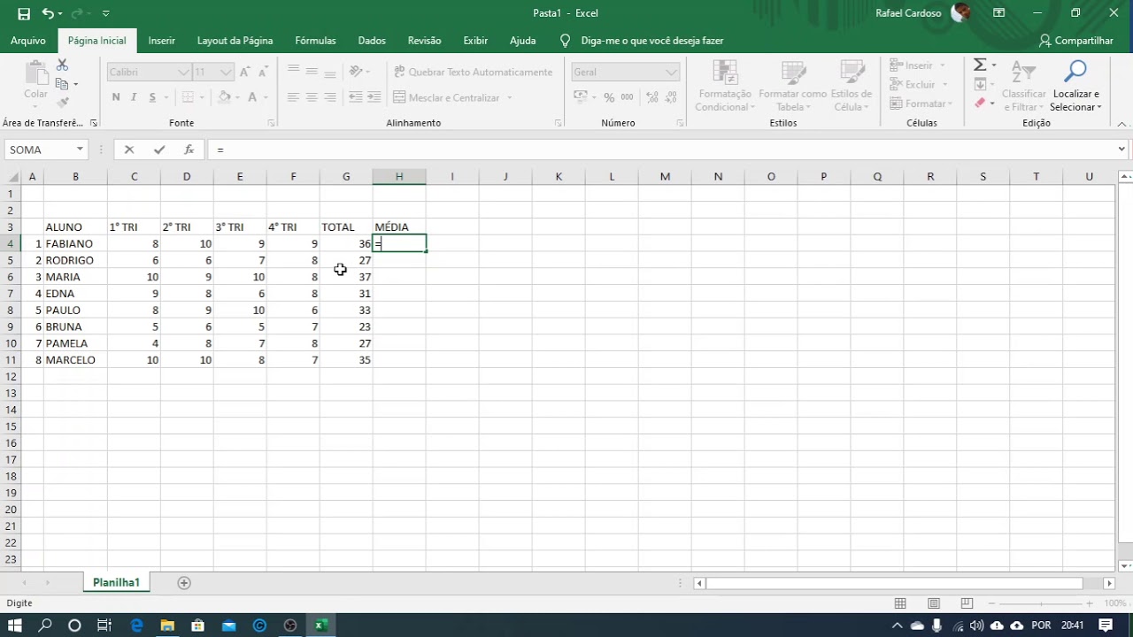 Hacer la media en excel