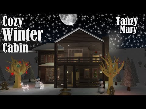 Bloxburg 65k Cozy Winter Cabin Family Home Speedbuild Tour Youtube