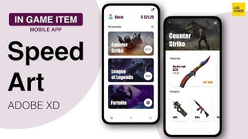 Adobe XD Speed Art - In Game Item Shop App Concept