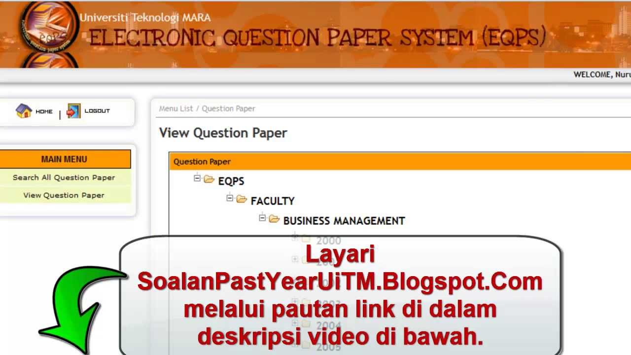 Past Year Question UiTM - Soalan Past Year Paper UiTM 