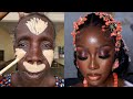 VIRAL BOMB 😱😳🔥NIGERIAN BRIDAL MAKEUP &amp; GELE TRANSFORMATION💄MAKEUP TUTORIAL ✂️💉💉