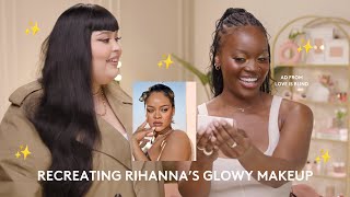RECREATING RIHANNA'S GLOWY MAKEUP ON AD FROM LOVE IS BLIND | #SoftLitGlow Makeup Tutorial ✨