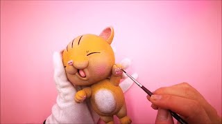 Cute cat sculpture painting process - Miaomiao