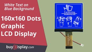 3" LED Backlight Display 160x160 LCM Module Graphic,White Text on Blue Background