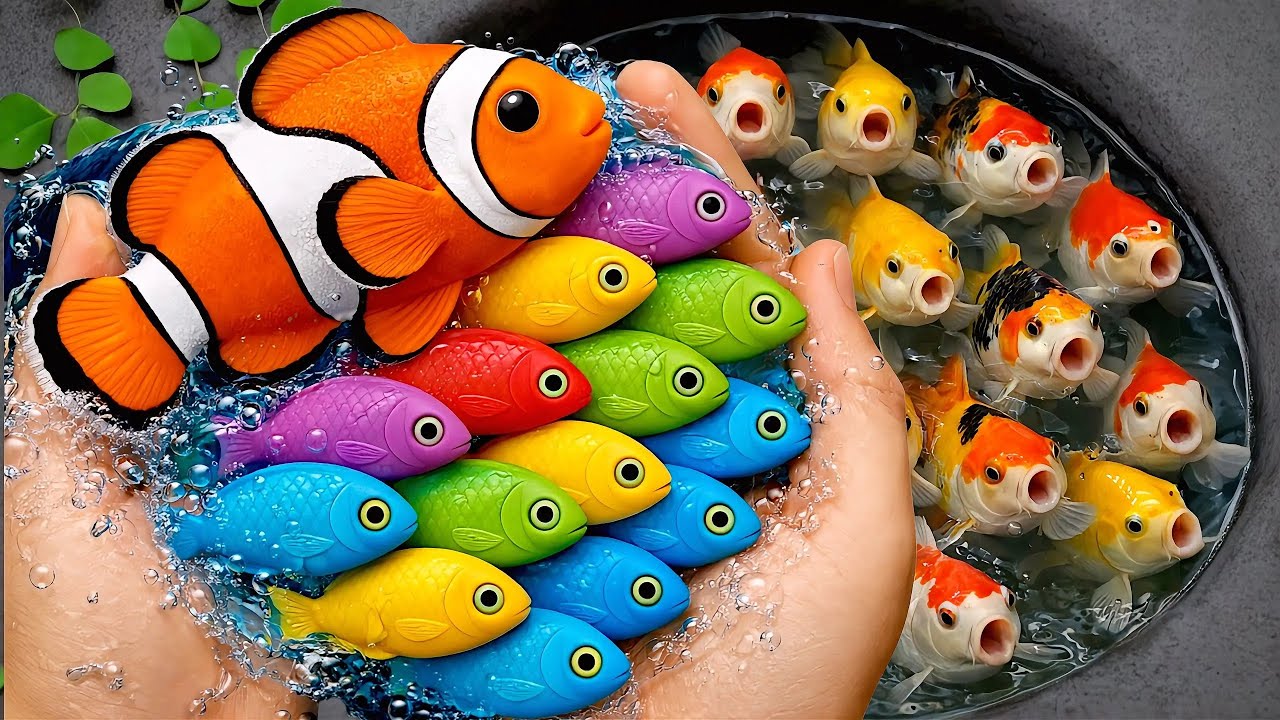 Serok ikan hias dalam kolam, ikan warna-warni, ikan mas koki, ikan koi, ikan komet, kura-kura