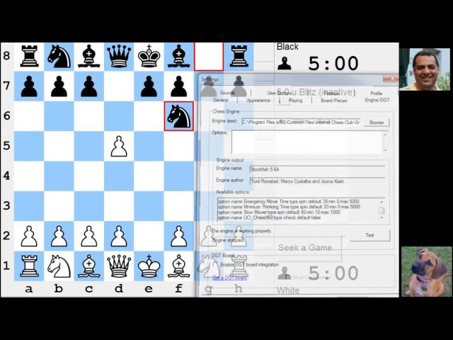 Chess Engine Analysis in Lantern Interface to Chessclub.com