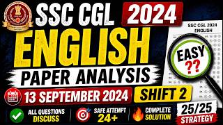 SSC CGL 2024 Tier-I Official Paper (Held On: 13 Sept, 2024 Shift 2)#ssccgl #sscenglish #vocabulary