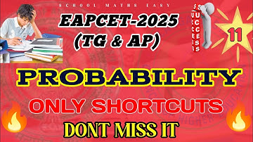 EAPCET 2025 II PROBABILITY II PROBABILITY SHORTCUTS II RANDOM VARIABLES II TG EAPCET Il AP EAPCET Il