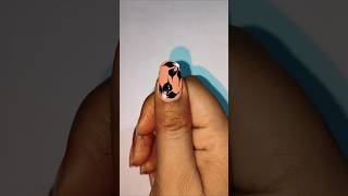 Easy Marble Nail Art 💅🔥 | Black &amp; Peach Abstract Nails | Viral Nail Design 2026 #shorts #nailart