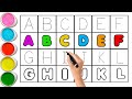 Abcdefghijkl  write  read alphabet a to l for kids  learning alphabet  color names