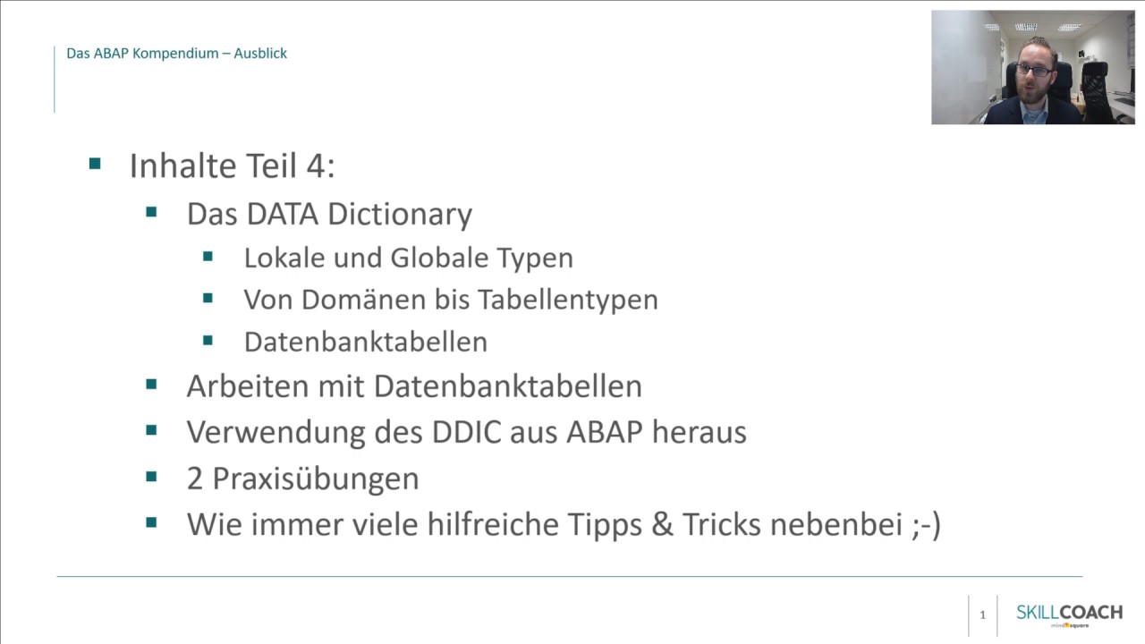 SAP ABAP Data Dictionary [ELearning Kursvorschau] YouTube