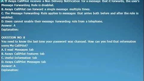 7304 Avaya CallPilot Maintenance Exam