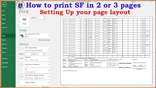 Setting Up the Page layout of School forms for printing 2 pages only