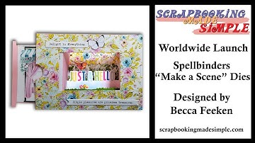 #380 3D Interactive Slide Box Cards made simple.  Make a Scene Dies by Spellbinders & Becca Feeken.