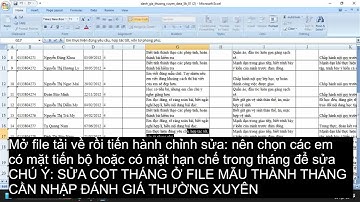 HƯỚNG DẪN NHẬP ĐÁNH GIÁ THƯỜNG XUYÊN BẰNG EXCEL TRÊN CSDL