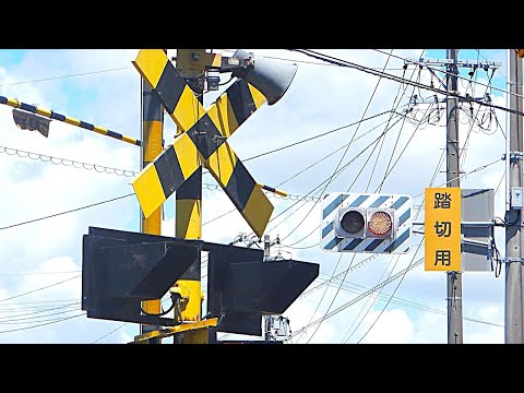 踏切】名鉄西尾線 踏切信号が警報灯風から両方点灯になる踏切