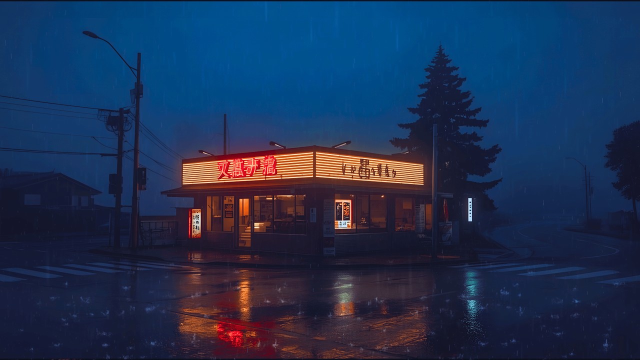 90s Tokyo Streets Lofi 🌙 Nostalgic Rainy Night for Study and Focus