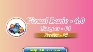 Chapter 4 - Session VB27