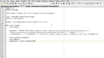 OpenERP 7 - Import data directly into PostGRES - Python Script