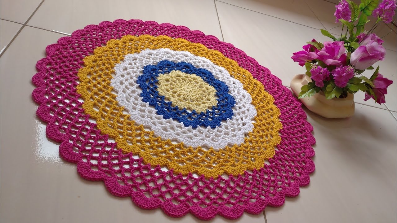 📍 Tapete Mandala _ Faça usando suas sobras de barbantes 🤩