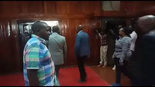 Uhuru and Raila arrive at KICC for Azimio Council meeting