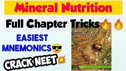 Mineral Nutrition Full Chapter Tricks | One Shot Video | Neet