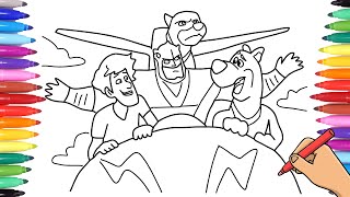 SCOOBY! COLORING PAGES FOR KIDS - DRAWING AND COLORING SCOOBY SCENE by PLAY DISNEY & FRIENDS - PlayDoh & Coloring for Kids 62,550 views 3 years ago 4 minutes, 17 seconds