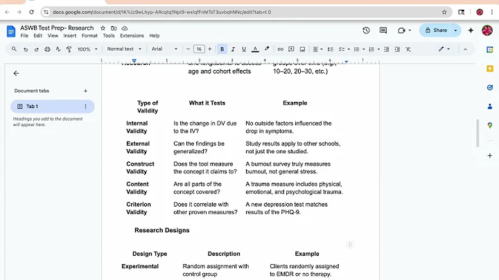 ASWB Exam Prep: Research Terms (Research Designs, Validity types) LMSW, LBSW, LCSW
