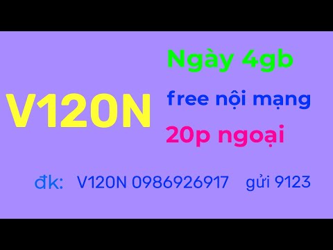 Video Cách đăng ký gói V120N viettel ngày 4gb gọi nội mạng... - youtube