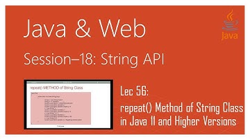 String API in Java | #56 | repeat() Method of String Class in Java 11 and Higher Versions