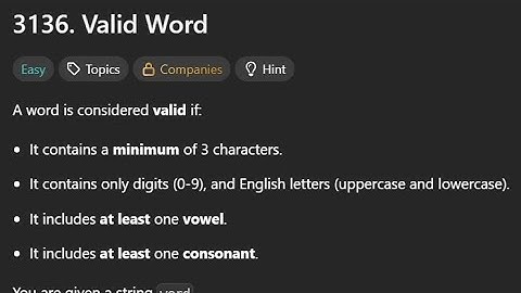 Valid Word | Leetcode 3136 | Java Solution | Leetcode Daily Problem