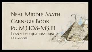 Carnegie Equations Activity 2.1 Pg M3.108 - M3.111 - I can solve addition Equations using bar models