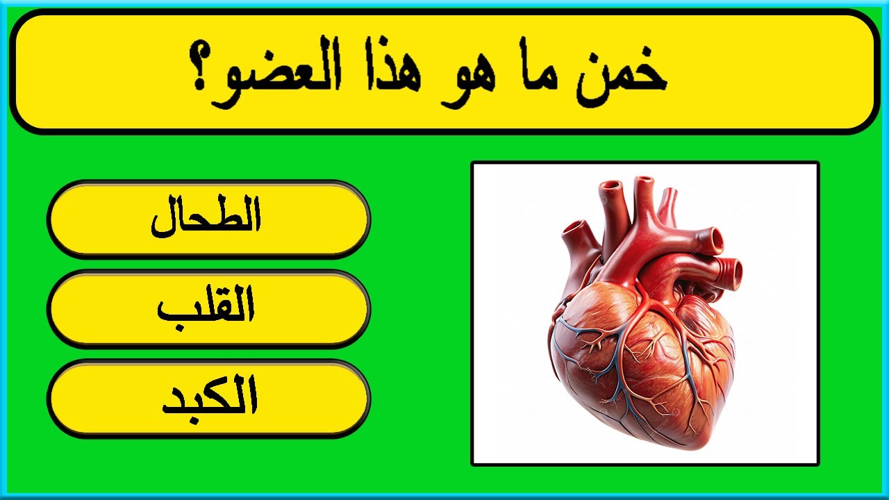 خمن اسم العضو اسئلة ثقافية عن جسم الانسان للاذكياء فقط / الغاز للاذكياء
