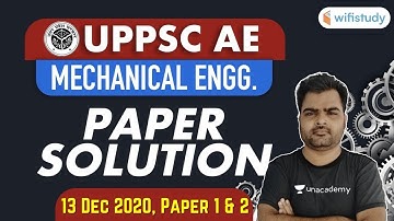 UPPSC AE 2020 Mechanical Engineering Paper Solution | ME by Shahpar Ayaz