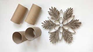 Paper Roll Snowflake DIY ♻ Easy Recycling Craft Idea Perfect for Christmas Decorations