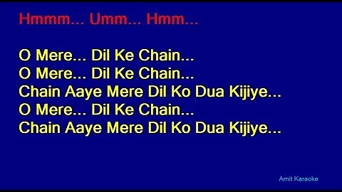 O Mere Dil Ke Chain - Kishore Kumar Hindi Full Karaoke with Lyrics